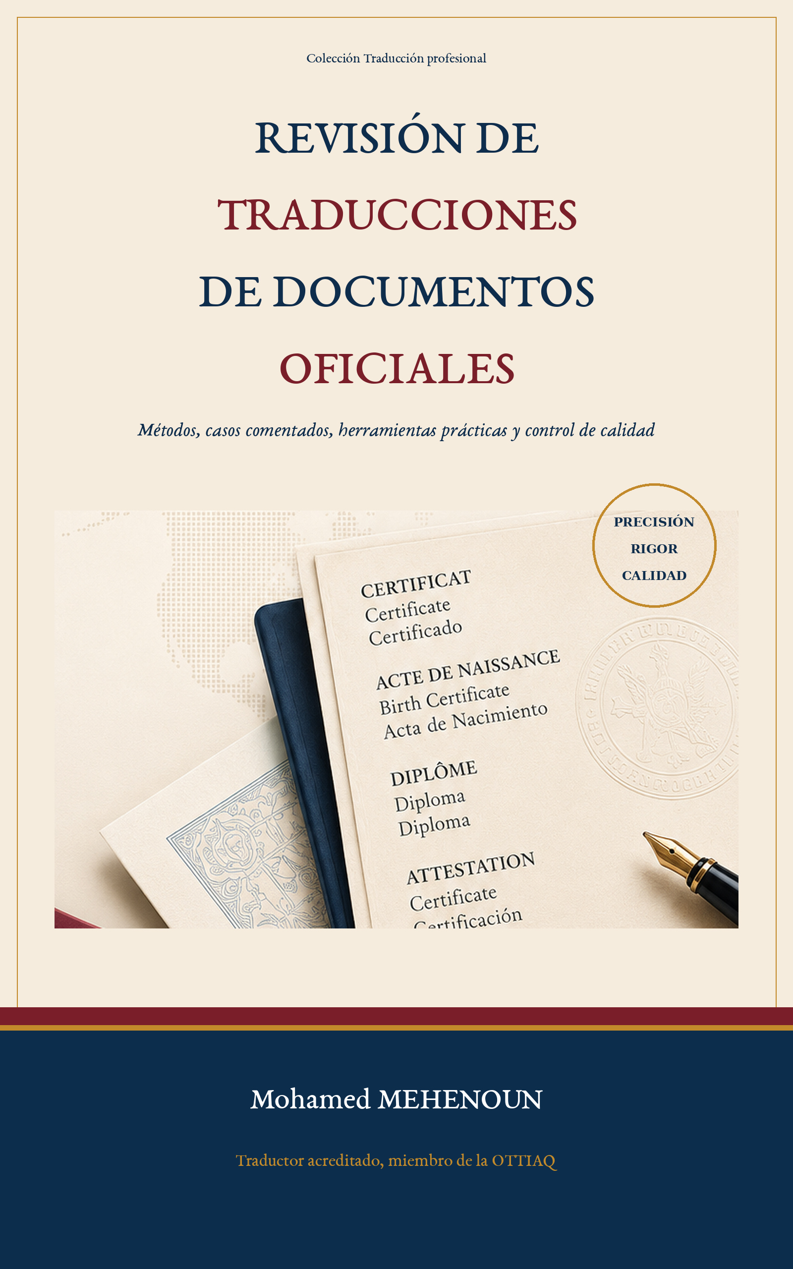 Couverture — Revisión de traducciones de documentos oficiales